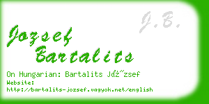 jozsef bartalits business card